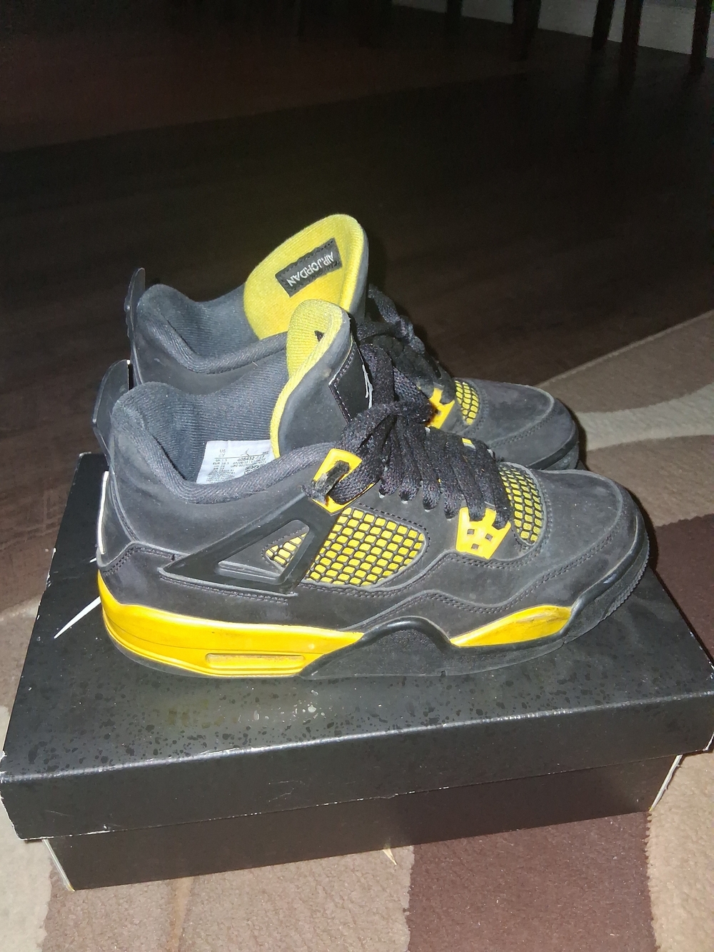 Jordan Retro Black and Yellow Basketball Sneakers